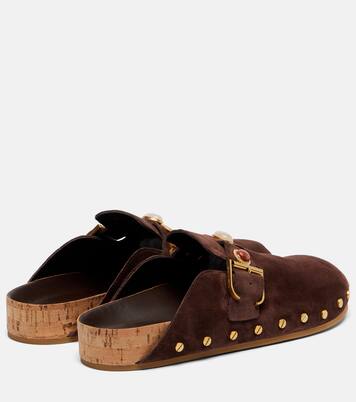 Verzierte Slippers Fern aus Veloursleder | Veronica Beard