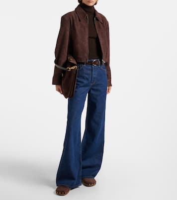 Verzierte Slippers Fern aus Veloursleder | Veronica Beard