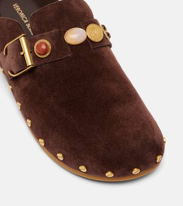 Verzierte Slippers Fern aus Veloursleder | Veronica Beard