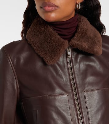 Shearling-trimmed leather jacket | Nili Lotan