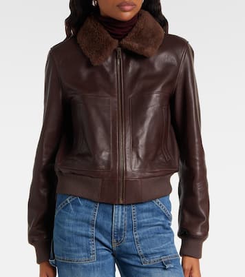 Shearling-trimmed leather jacket | Nili Lotan
