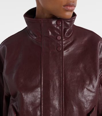 Chaqueta cropped Bateman de piel | Veronica Beard
