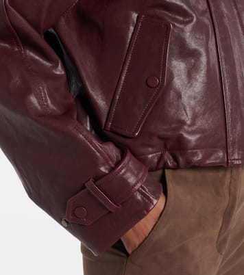 Chaqueta cropped Bateman de piel | Veronica Beard