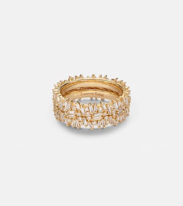 Anneaux de superposition pour bague connectée Icon Midi en or 18 ct et diamants | Suzanne Kalan