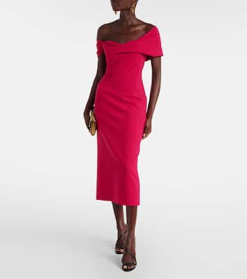 Off-shoulder wool-blend cocktail dress | Carolina Herrera