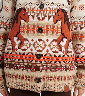 Intarsia oversized virgin wool cardigan | Stella McCartney