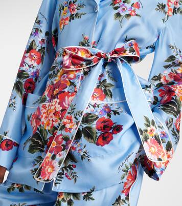 Floral belted silk blouse | Dolce&Gabbana