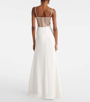 Floral-appliqué sequined bustier gown | David Koma