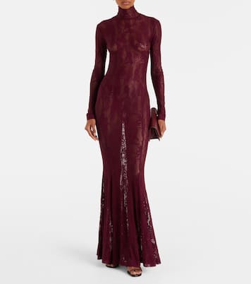 Lace turtleneck gown | Norma Kamali