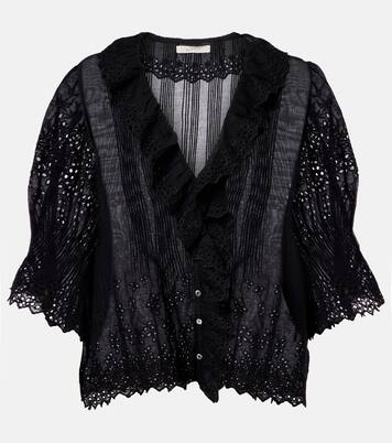 Henri pointelle cotton top | Dôen