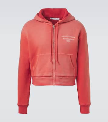 Sweat-shirt zippé à logo en coton | Acne Studios