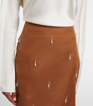 Verzierter Midirock aus Seidenorganza | Róhe