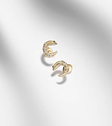 Ohrringe Écrevisse aus 9kt Gelbgold (375/1000) mit Diamanten | Yvonne Léon