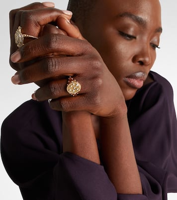 Plumetis 9kt gold ring with diamonds | Yvonne Léon