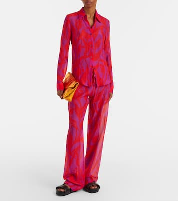 Cloudy printed silk shirt | Dries Van Noten