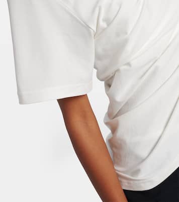 Ruched asymmetric cotton jersey T-shirt | Courrèges