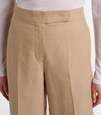 Pantaloni ampi in lino plissé | Max Mara