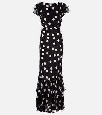 Ordinia polka-dot silk cocktail dress | Rixo