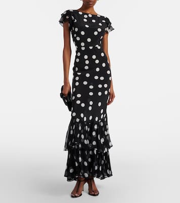 Ordinia polka-dot silk cocktail dress | Rixo