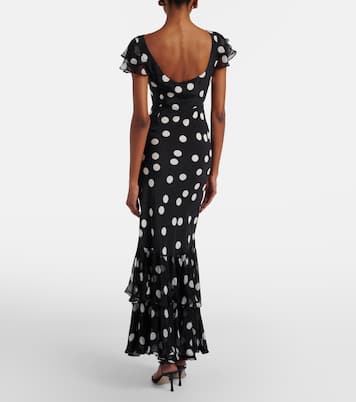 Ordinia polka-dot silk cocktail dress | Rixo