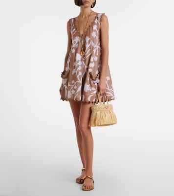 Abito corto in cotone con stampa floreale | Juliet Dunn