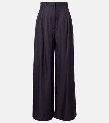 Marfa pleated twill wide-leg pants | The Frankie Shop
