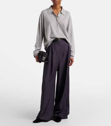 Marfa pleated twill wide-leg pants | The Frankie Shop