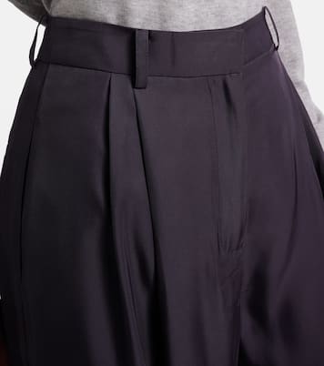 Marfa pleated twill wide-leg pants | The Frankie Shop