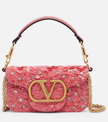 Locò Small sequined shoulder bag | Valentino Garavani