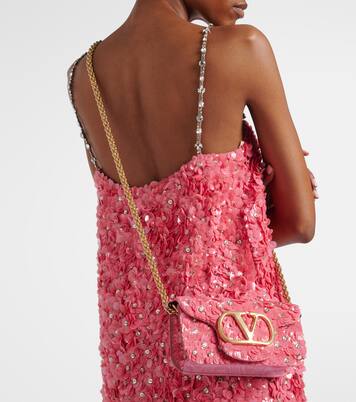 Locò Small sequined shoulder bag | Valentino Garavani