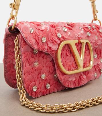 Locò Small sequined shoulder bag | Valentino Garavani