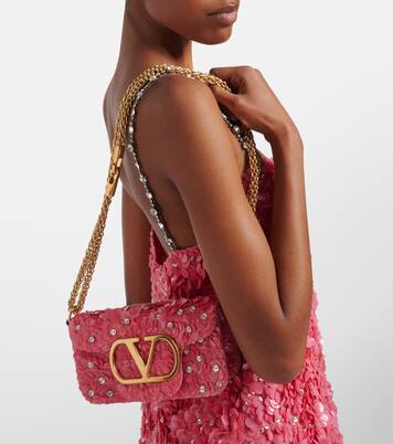 Locò Small sequined shoulder bag | Valentino Garavani