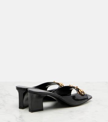 Pantoletten Signora Horsebit aus Lackleder | Gucci