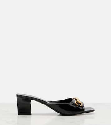 Pantoletten Signora Horsebit aus Lackleder | Gucci