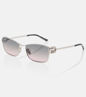 Eckige Sonnenbrille Interlocking G mit Kristallen | Gucci
