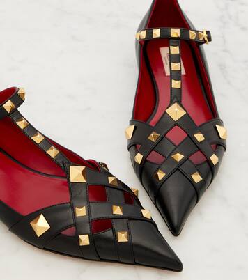 Studdy leather Mary Jane flats | Valentino Garavani