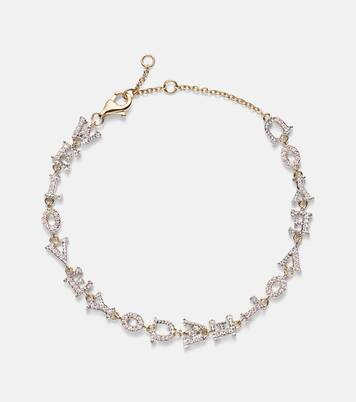 We Love You 9kt gold chain bracelet with diamonds | Yvonne Léon