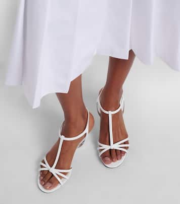 Sandali con zeppa in vernice | Prada