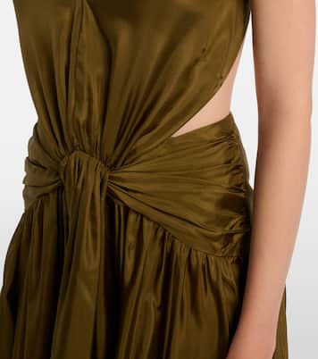 Indra挖剪挂脖真丝加长连衣裙 | Zimmermann