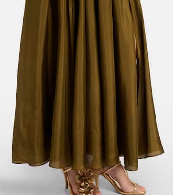 Indra挖剪挂脖真丝加长连衣裙 | Zimmermann