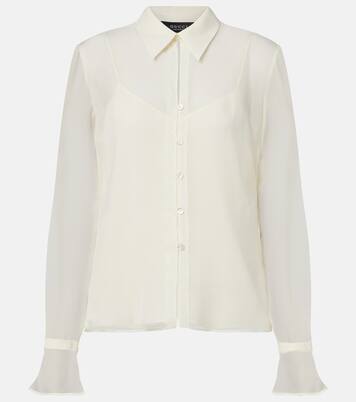 Lace-trimmed silk georgette shirt | Gucci