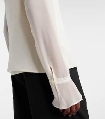 Lace-trimmed silk georgette shirt | Gucci