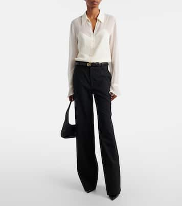 Lace-trimmed silk georgette shirt | Gucci