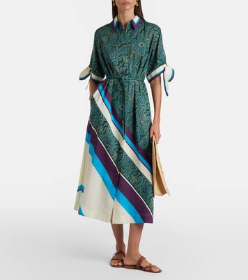Joni printed linen-blend shirt dress | Alémais