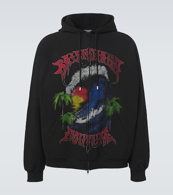 Sweat-shirt à capuche en coton à logo | Balenciaga