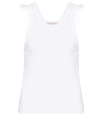 Top aus Baumwolle mit Federn | Christopher Kane