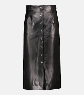 High-Rise-Midirock Blehor aus Leder | Isabel Marant