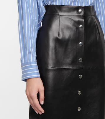 High-Rise-Midirock Blehor aus Leder | Isabel Marant