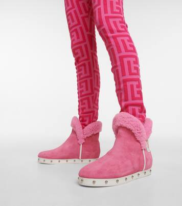 x Barbie ® Urra shearling-lined suede boots | Balmain