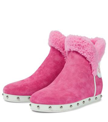 x Barbie ® Urra shearling-lined suede boots | Balmain